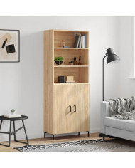 Buffet haut Chêne sonoma 69,5x34x180 cm Bois d'ingénierie | Mobilier & Déco