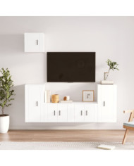 Ensemble de meubles TV 5 pcs Blanc Bois d'ingénierie | Mobilier & Déco
