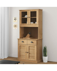 Buffet haut VIGO 78x40x175 cm bois massif de pin | Mobilier & Déco