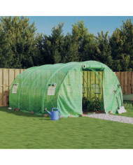 Serre avec cadre en acier vert 12 m² 4x3x2 m | Mobilier & Déco