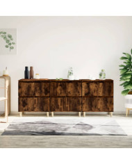 Buffets 3 pcs chêne fumé 60x35x70 cm bois d'ingénierie | Mobilier & Déco