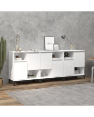 Buffets 3 pcs blanc brillant 60x35x70 cm bois d'ingénierie | Mobilier & Déco