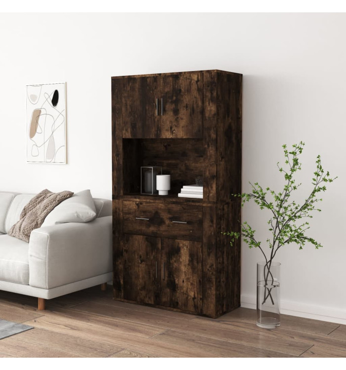 Buffet haut Chêne fumé Bois d'ingénierie | Mobilier & Déco