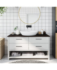 Comptoir de salle de bain marron foncé 100x40x2 cm bois traité | Mobilier & Déco