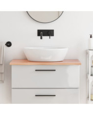 Comptoir de salle de bain marron clair 80x60x2 cm bois traité | Mobilier & Déco