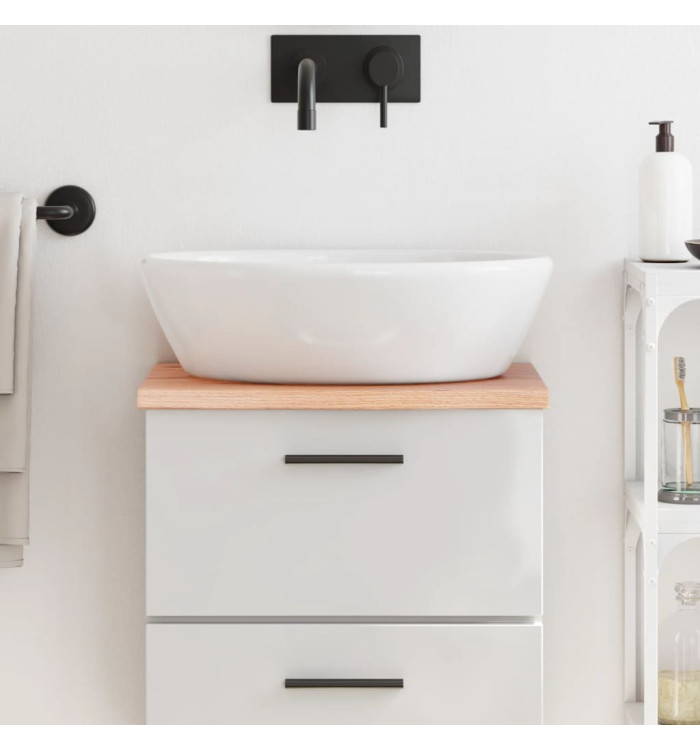 Comptoir de salle de bain marron clair 40x40x2 cm bois traité | Mobilier & Déco
