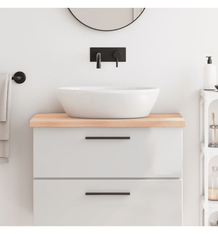 Comptoir de salle de bain 80x60x(2-4) cm bois massif non traité | Mobilier & Déco