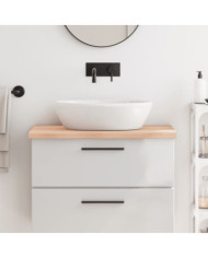 Comptoir de salle de bain 80x60x(2-4) cm bois massif non traité | Mobilier & Déco