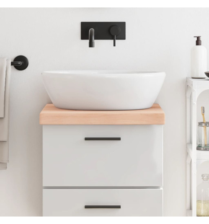 Comptoir de salle de bain 40x60x(2-6) cm bois massif non traité | Mobilier & Déco