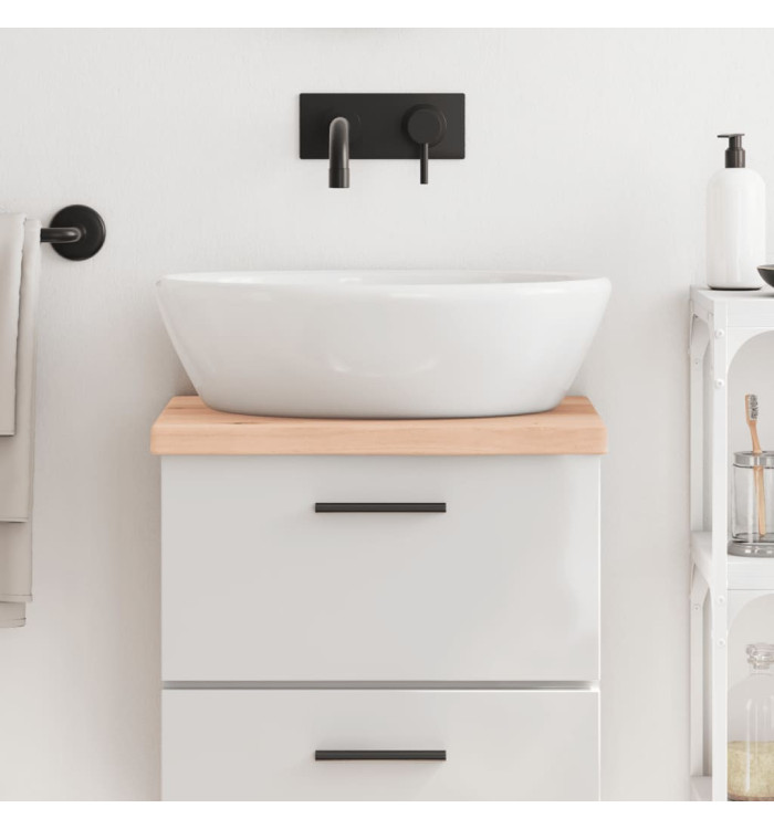Comptoir de salle de bain 40x30x(2-4) cm bois massif non traité | Mobilier & Déco