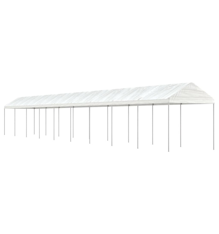 Belvédère avec toit blanc 20,07x2,28x2,69 m polyéthylène | Mobilier & Déco