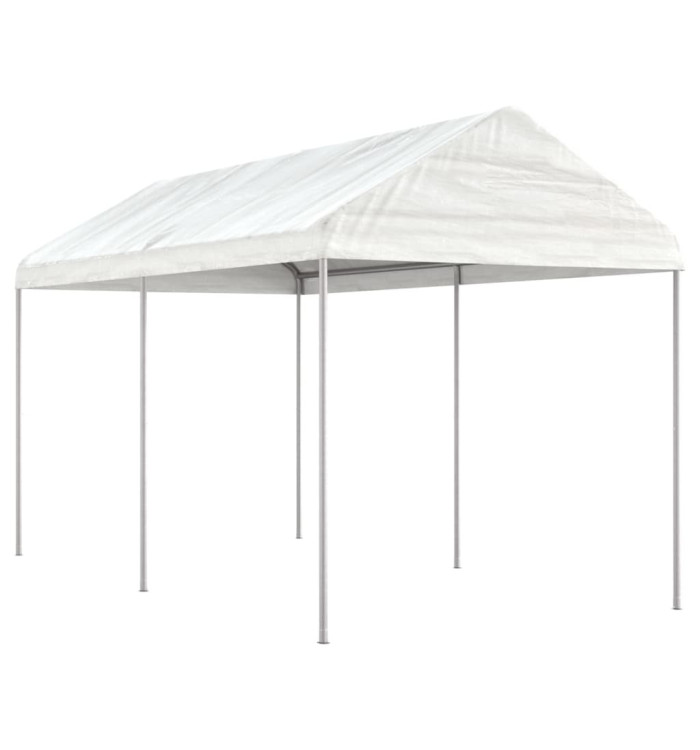 Belvédère avec toit blanc 4,46x2,28x2,69 m polyéthylène | Mobilier & Déco