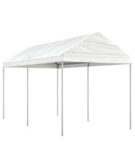 Belvédère avec toit blanc 4,46x2,28x2,69 m polyéthylène | Mobilier & Déco