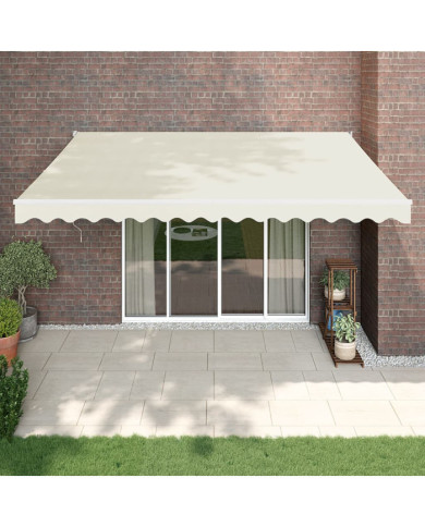 Auvent rétractable crème 4,5x3 m tissu et aluminium | Mobilier & Déco