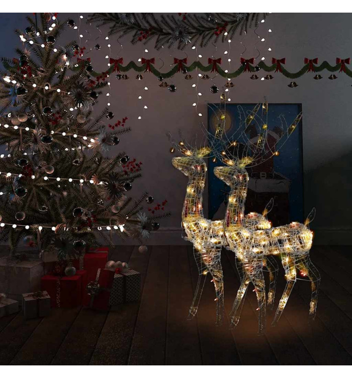 Décorations de Noël de renne Acrylique 2 pcs 120 cm Multicolore | Mobilier & Déco