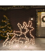 Rennes de Noël avec LED 2 pcs Blanc chaud 57x55x4,5 cm | Mobilier & Déco