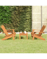 Ensemble de salon de jardin Adirondack 3 pcs bois acacia solide | Mobilier & Déco