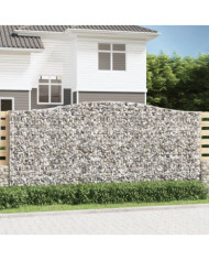 Paniers à gabions arqués 4 pcs 400x50x180/200 cm Fer galvanisé | Mobilier & Déco