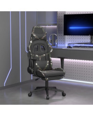 Chaise de jeu avec repose-pied Noir et camouflage Similicuir | Mobilier & Déco