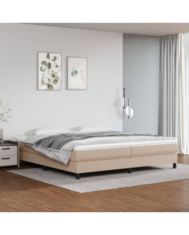 Cadre de lit sans matelas cappuccino 200x200 cm similicuir | Mobilier & Déco