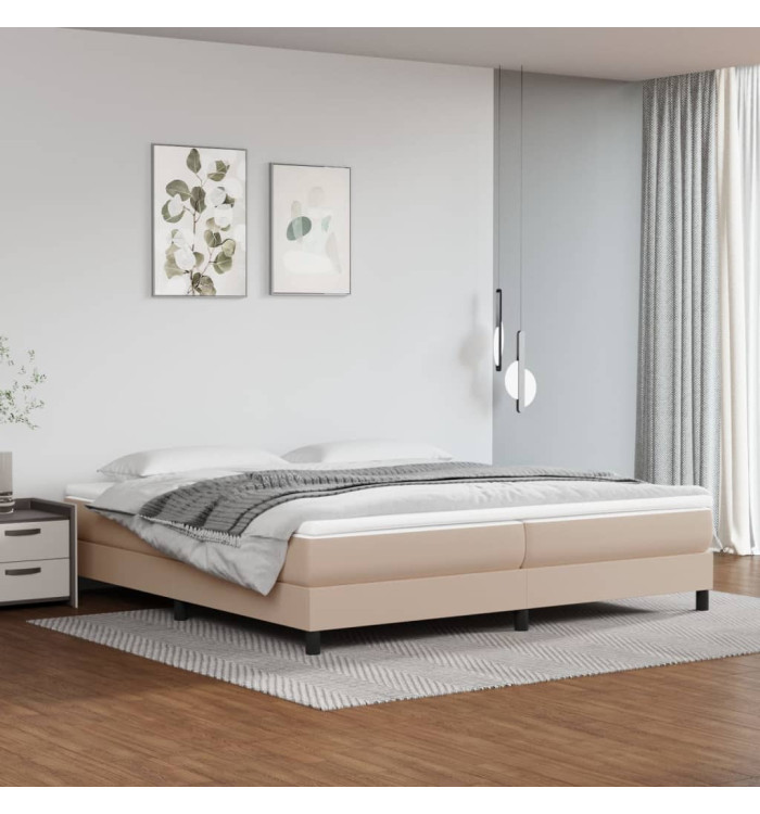 Cadre de lit sans matelas cappuccino 200x200 cm similicuir | Mobilier & Déco