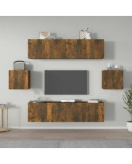 Ensemble de meubles TV 6 pcs Chêne fumé Bois d'ingénierie | Mobilier & Déco