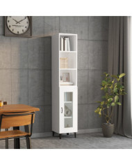 Buffet haut Blanc 34,5x34x180 cm Bois d'ingénierie | Mobilier & Déco