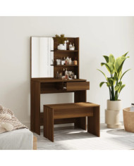 Ensemble de coiffeuse Chêne marron 74,5x40x141 cm | Mobilier & Déco