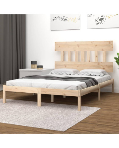 Cadre de lit sans matelas 135x190 cm bois massif | Mobilier & Déco