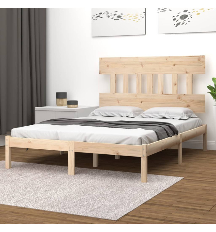 Cadre de lit sans matelas 135x190 cm bois massif | Mobilier & Déco