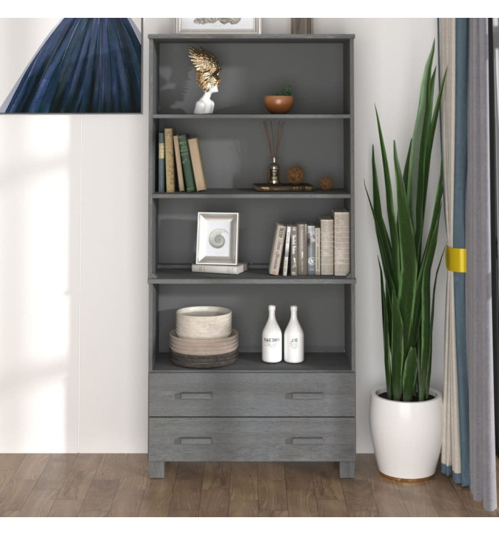 Buffet HAMAR Bois massif de pin Gris foncé | Mobilier & Déco