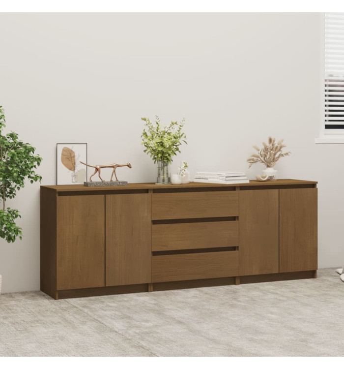 Armoire d'appoint Marron miel 180x36x65 cm Bois de pin massif | Mobilier & Déco