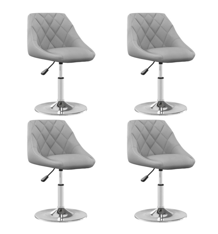 Chaises à manger pivotantes lot de 4 Gris clair Velours | Mobilier & Déco