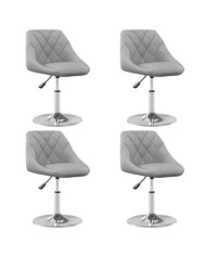Chaises à manger pivotantes lot de 4 Gris clair Velours | Mobilier & Déco