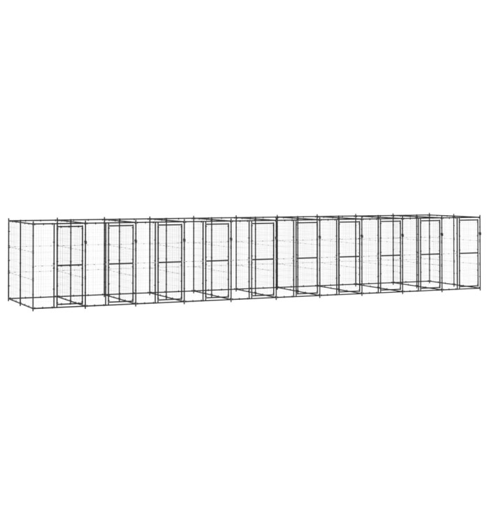 Chenil d'extérieur pour chiens Acier 24,2 m² | Mobilier & Déco