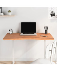 Dessus de bureau 100x(55-60)x2,5 cm bois massif de hêtre | Mobilier & Déco