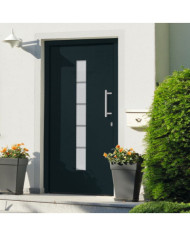 Porte d'entrée Aluminium et PVC Anthracite 110x210 cm | Mobilier & Déco