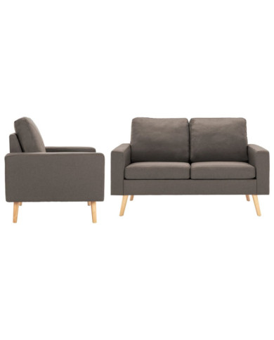 Ensemble de canapés 2 pcs Tissu Taupe | Mobilier & Déco