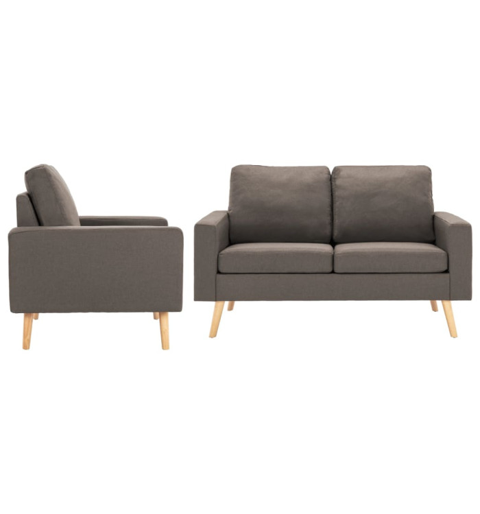 Ensemble de canapés 2 pcs Tissu Taupe | Mobilier & Déco