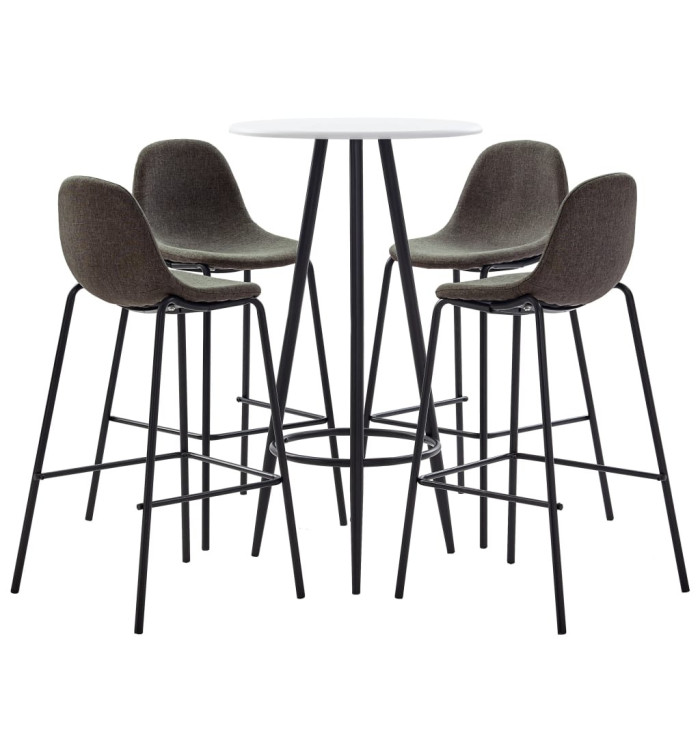 Ensemble de bar 5 pcs Tissu Gris foncé | Mobilier & Déco