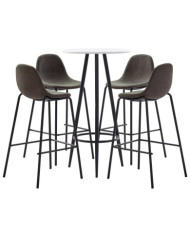 Ensemble de bar 5 pcs Tissu Gris foncé | Mobilier & Déco
