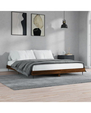 Cadre de lit sans matelas chêne marron 120x200 cm | Mobilier & Déco