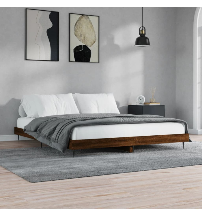 Cadre de lit sans matelas chêne marron 120x200 cm | Mobilier & Déco