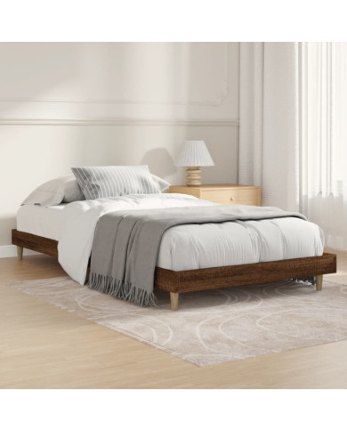 Cadre de lit sans matelas chêne marron 90x200cm bois ingénierie | Mobilier & Déco