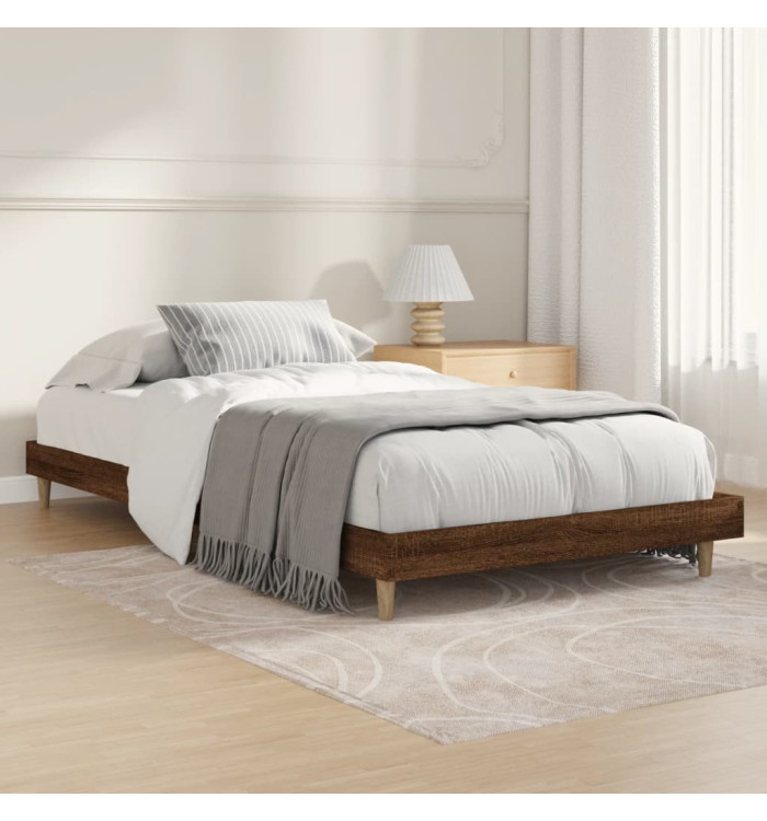 Cadre de lit sans matelas chêne marron 90x200cm bois ingénierie | Mobilier & Déco