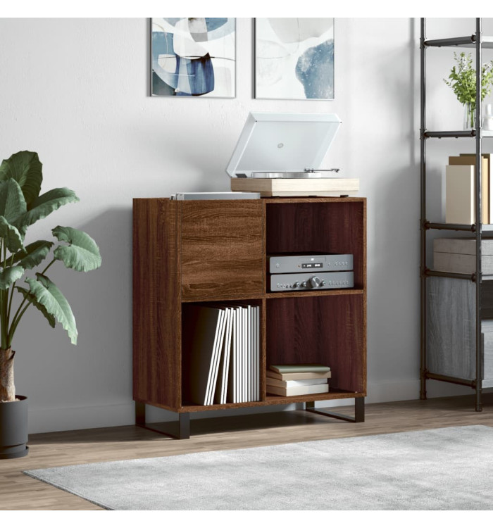 Armoire à disques chêne marron 84,5x38x89 cm bois d'ingénierie | Mobilier & Déco