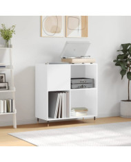 Armoire à disques blanc brillant 84,5x38x89cm bois d'ingénierie | Mobilier & Déco