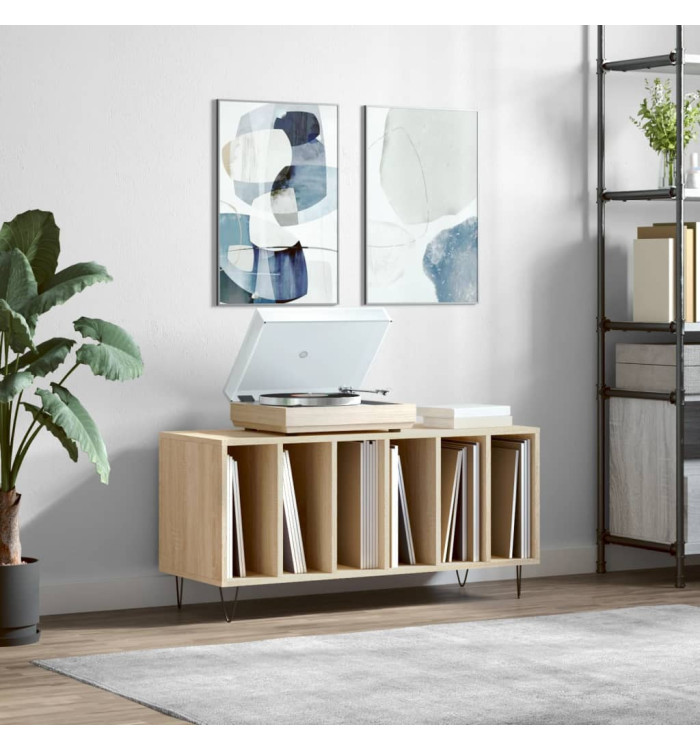 Armoire à disques chêne sonoma 100x38x48 cm bois d'ingénierie | Mobilier & Déco