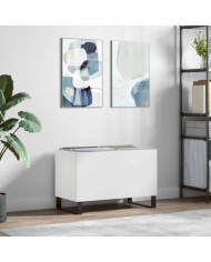 Armoire à disques blanc 74,5x38x48 cm bois d'ingénierie | Mobilier & Déco