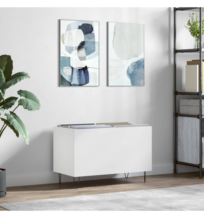 Armoire à disques blanc 74,5x38x48 cm bois d'ingénierie | Mobilier & Déco
